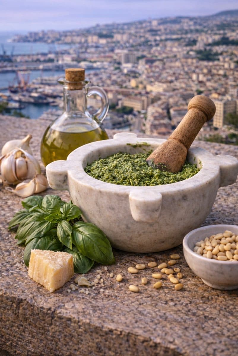 Pesto genovese tradizionale - souvenir tipico di Genova