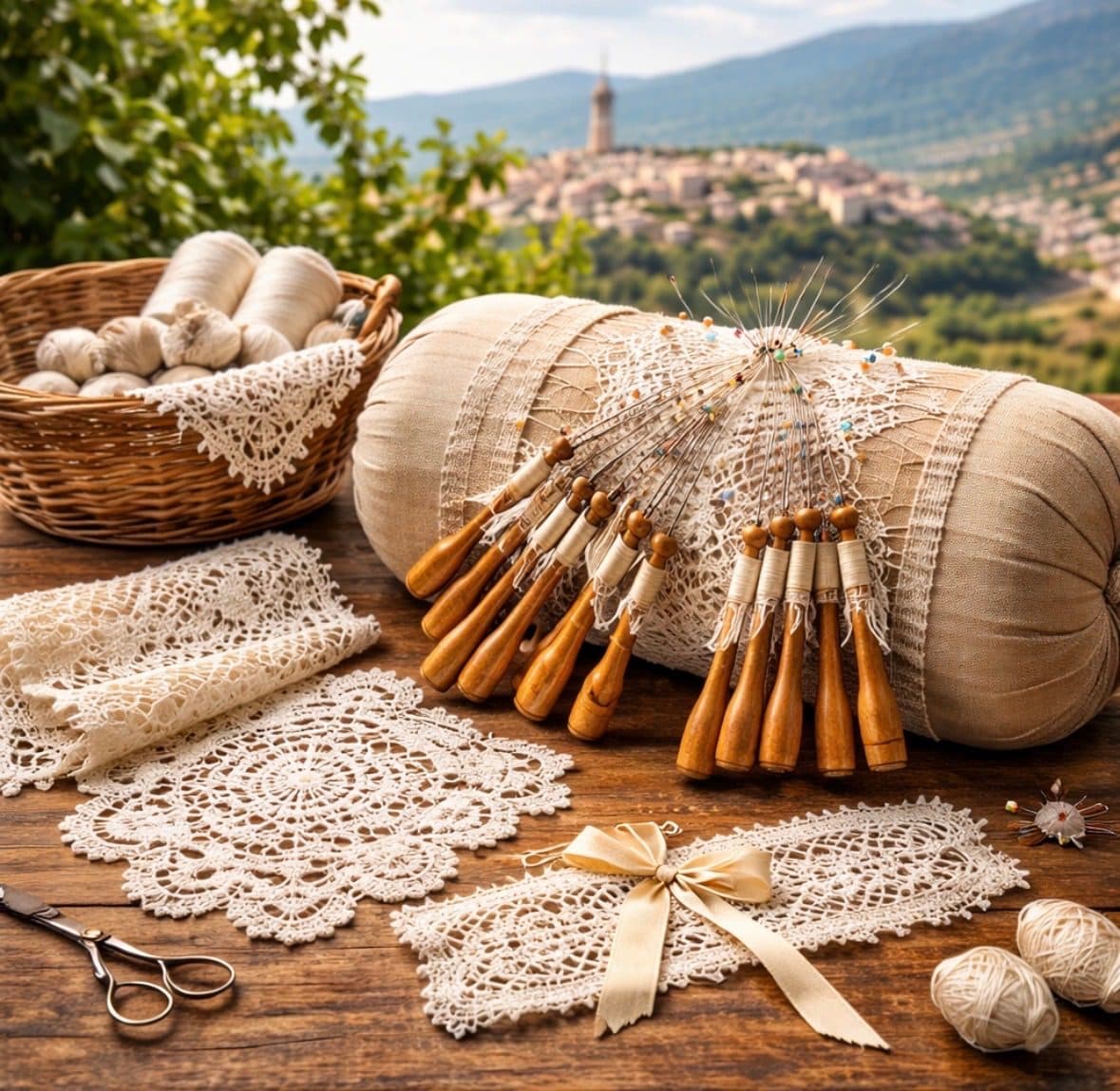 Merletto a tombolo della tradizione aquilana
