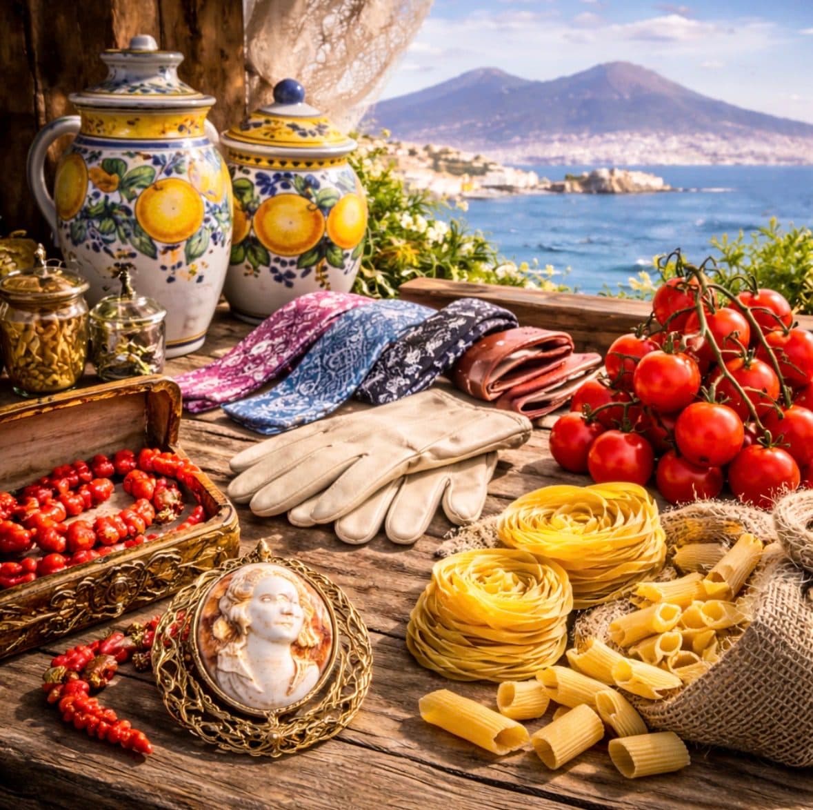 Naples through materials: from coral to wheat