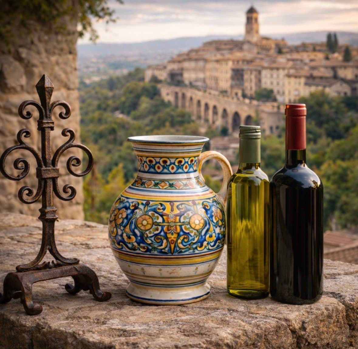 Perugia through materials: iron, clay, olives and vineyards